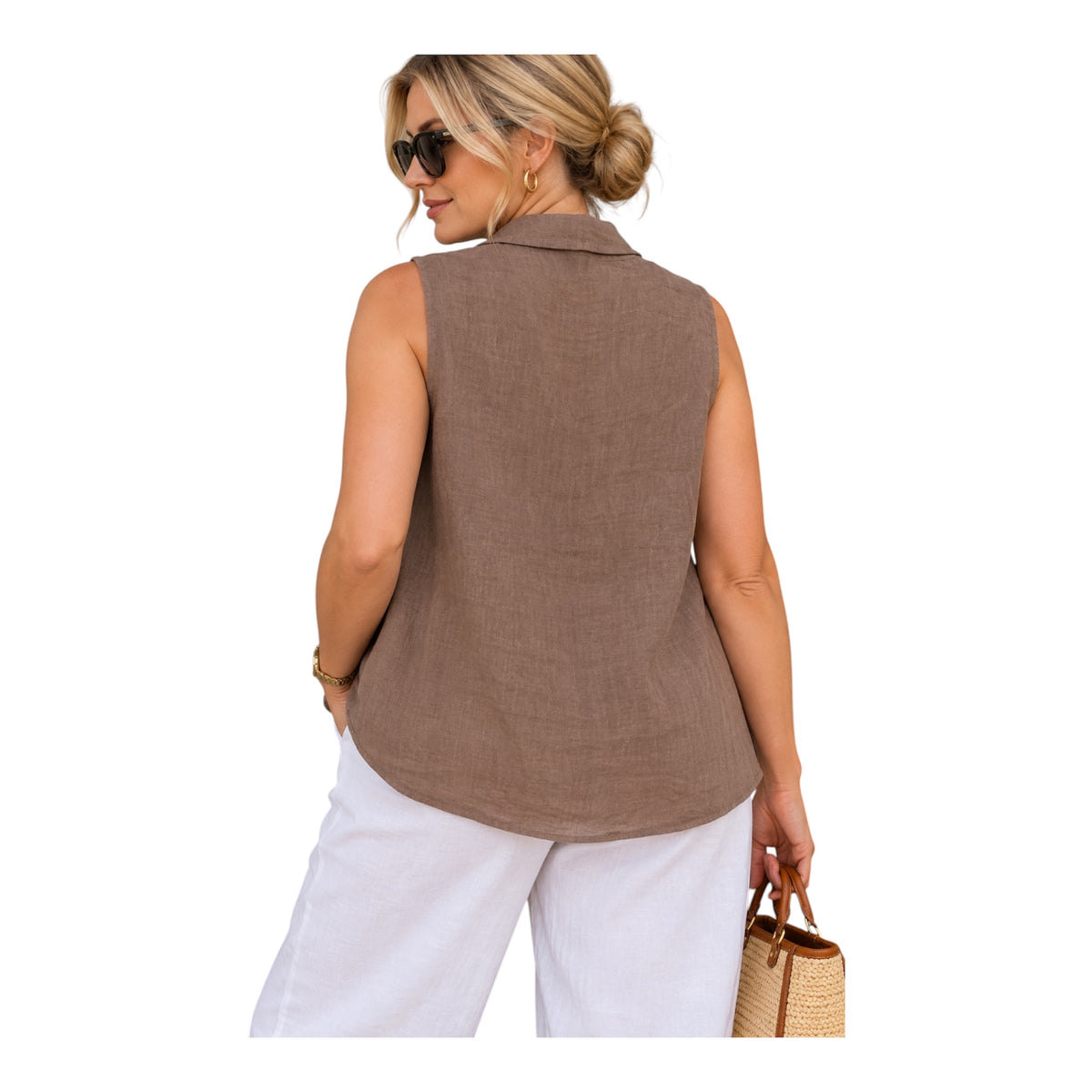Pure Linen wrap Top for Women