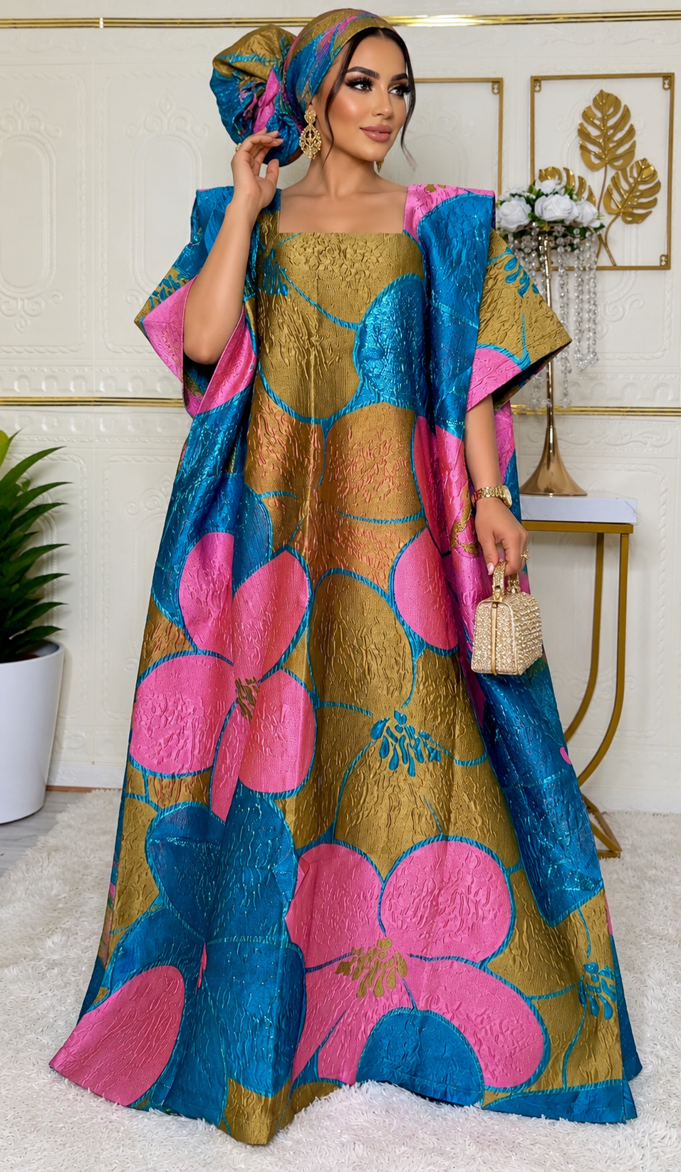 Floral 3D Brocade dress