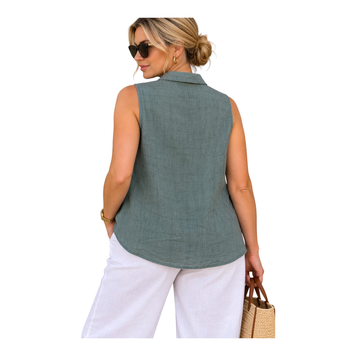 Pure Linen wrap Top for Women