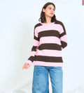 Lana wool contrast-striped Knit sweater