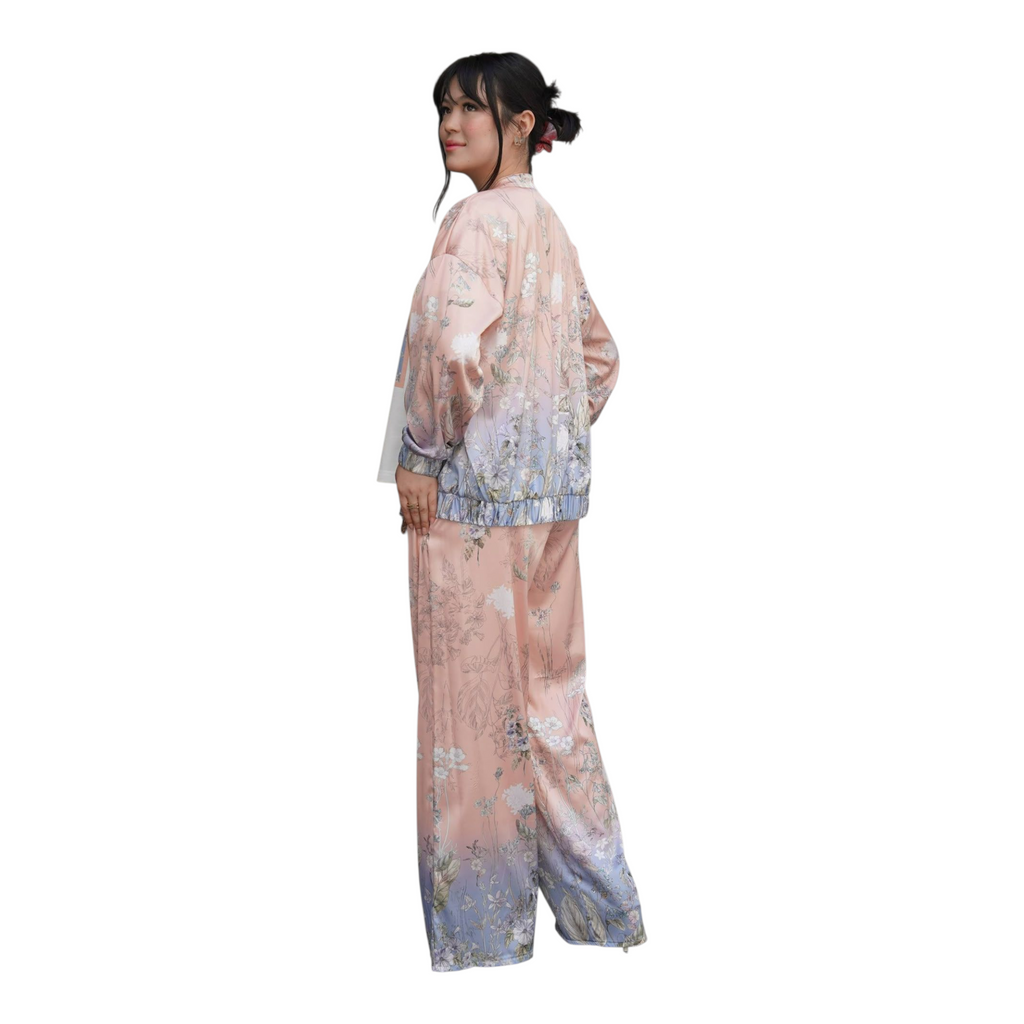 Elegantes 3-teiliges Damen-Set aus seidigem Stoff