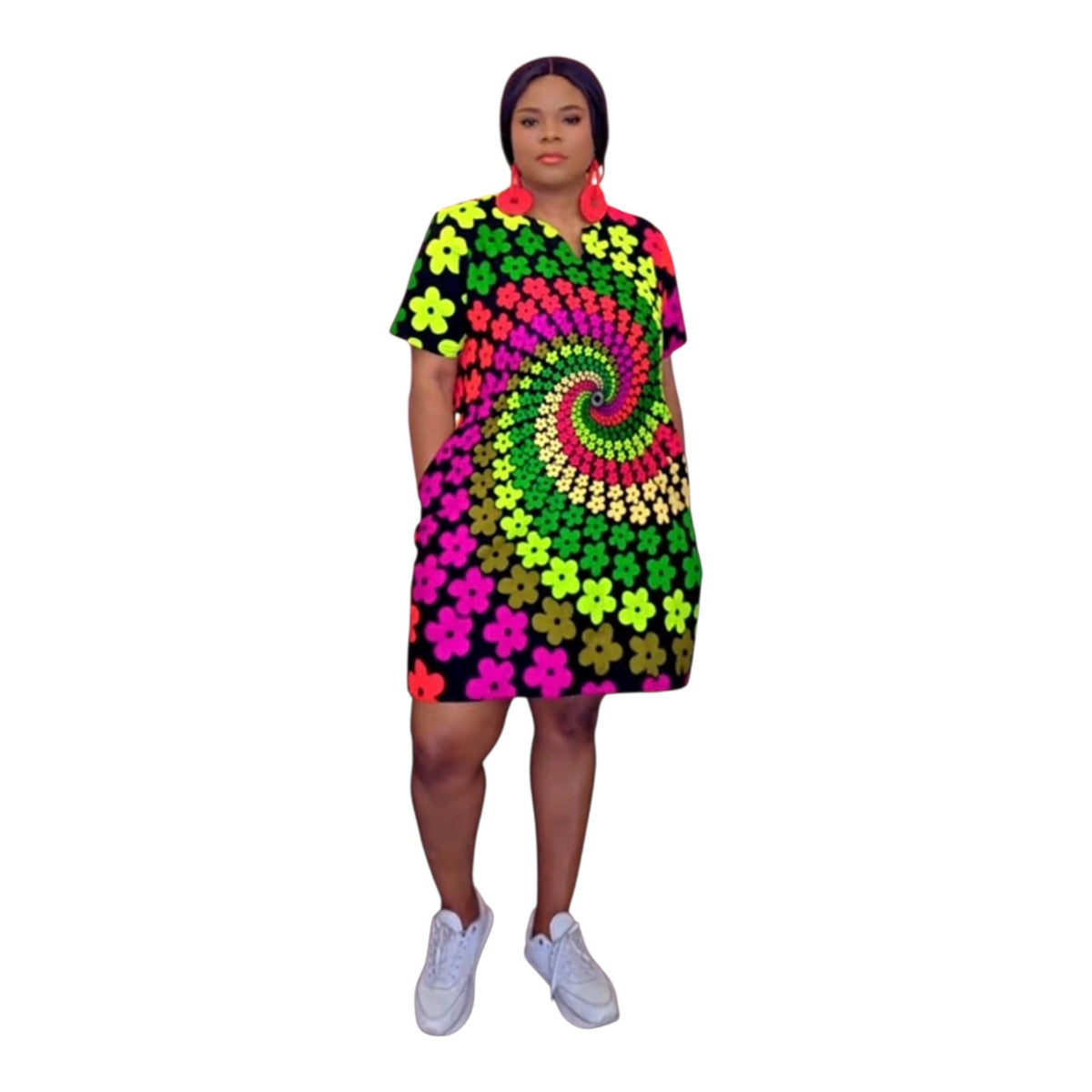 Fully lined coloured short dress