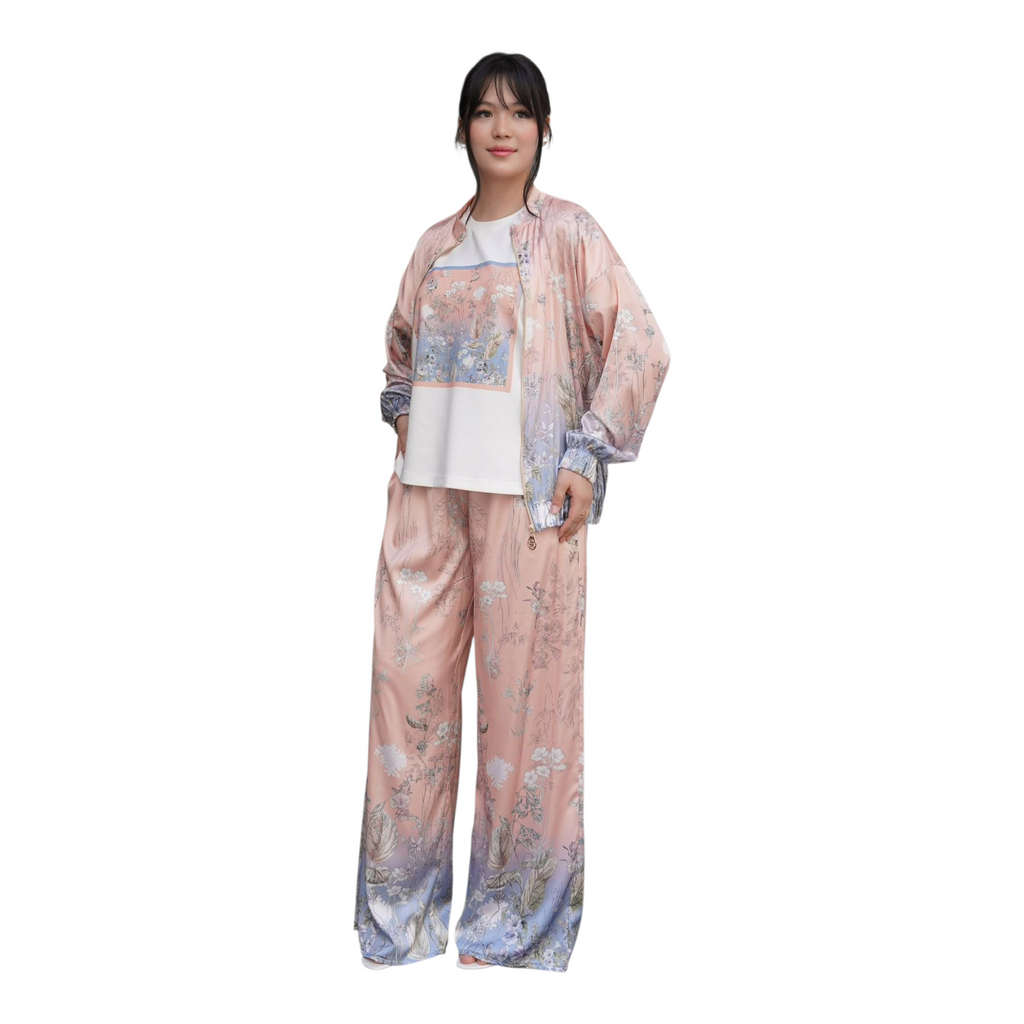 Elegantes 3-teiliges Damen-Set aus seidigem Stoff